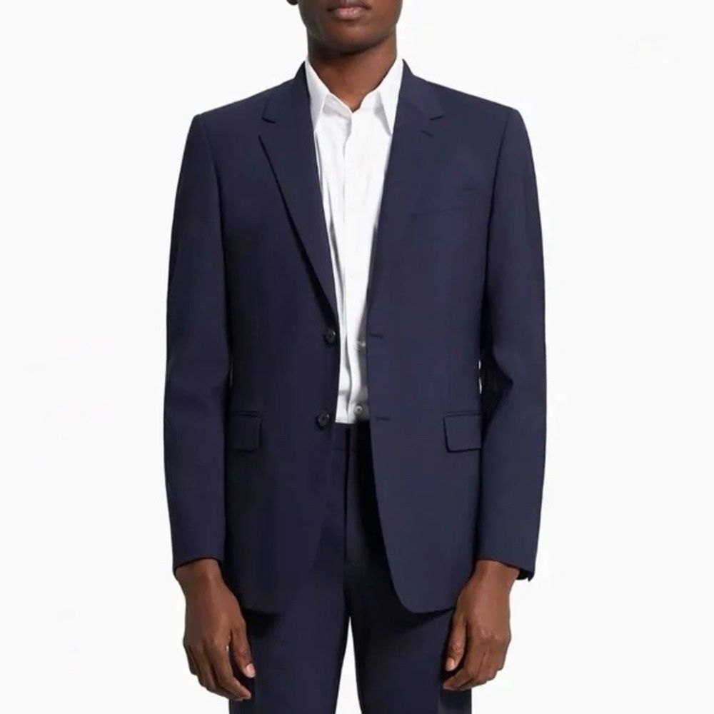 Theory Xylo NP Ostro Wool Blazer Jacket in Navy Blue Size 36R